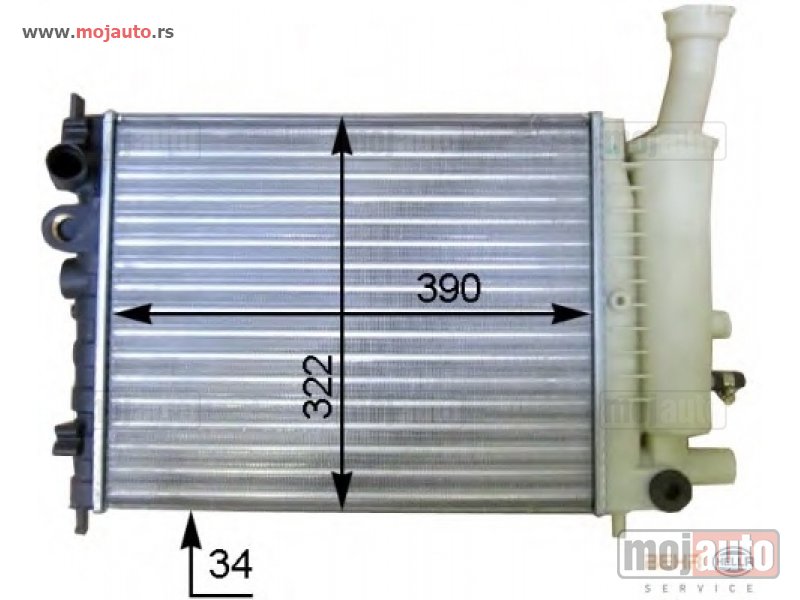 Glavna slika -  Citroen AX 1.0,1.1,1.4B, Hladnjak Vode 87-95, NOVO - MojAuto