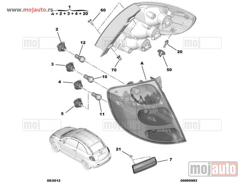 Glavna slika -  Citroen C3 Pluriel Stop Svetlo Levo 03-10,NOVO - MojAuto
