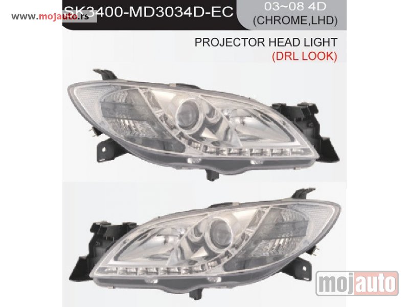 Glavna slika -  Devil Eye farovi MAZDA 3 4D HROM 03-08 - MojAuto
