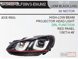 NOVI: delovi  Devil Eye farovi GOLF 6 BLACK, RED LINE 09-UP DRL !!!