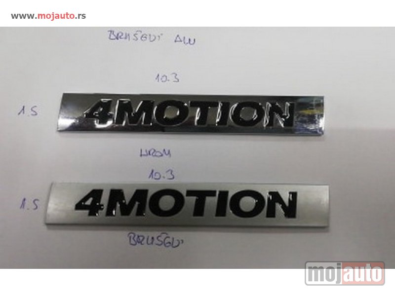 Glavna slika -  4 motion metalna oznaka samolepljiva 3m. - MojAuto