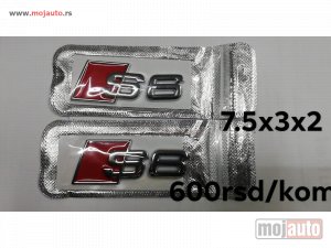 NOVI: delovi  audi/s6 amblem/3m. dimenzija:7,5x3x2cm cena:600 rsd/komad.