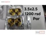 NOVI: delovi  porsche bedž metalni/3m. dimenzija:3,5x2,5cm cena:1200 rsd/par.