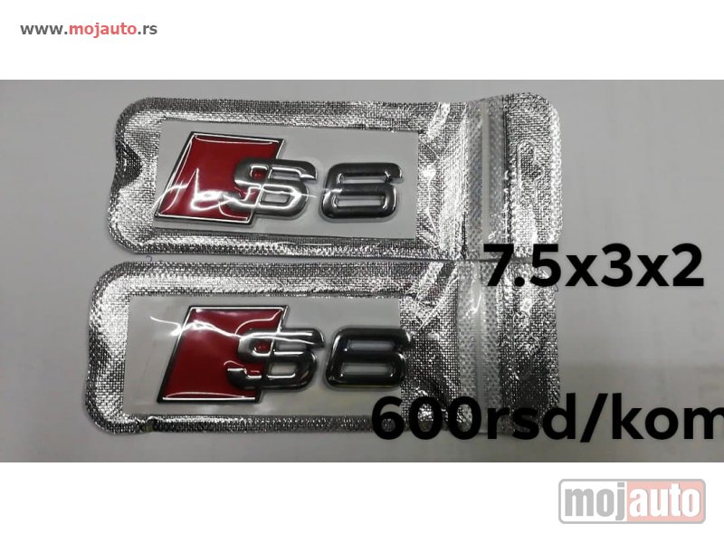 Glavna slika -  audi/s6 amblem/3m. dimenzija:7,5x3x2cm cena:600 rsd/komad. - MojAuto