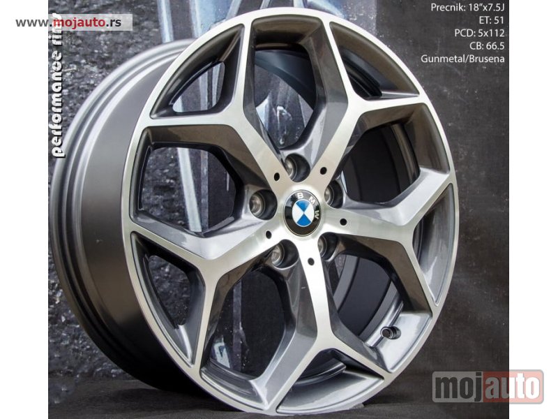 Glavna slika -  18 alufelne bmw 5x112/7,5jota/et51/cb 66,5. za novije generacije bmw x1,x2,x3,gt. - MojAuto