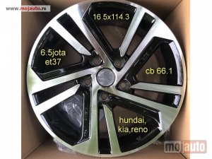Glavna slika - 16 Alufelne 6,5 jota/et37/cb 66,1. odgovara za hundai,kiju,reno. - MojAuto