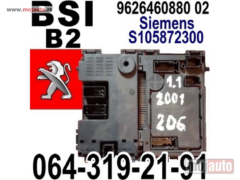 Glavna slika -  BSI B2 Peugeot 206 , 9626460880 02 , Siemens S105872300 - MojAuto