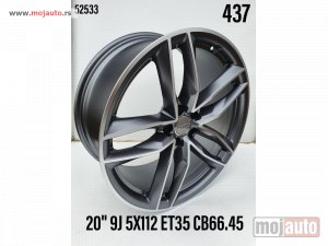 NOVI: delovi  Audi 20 alufelne 5x112/9jota/et35/cb 66,45. boja:gun metal siva.