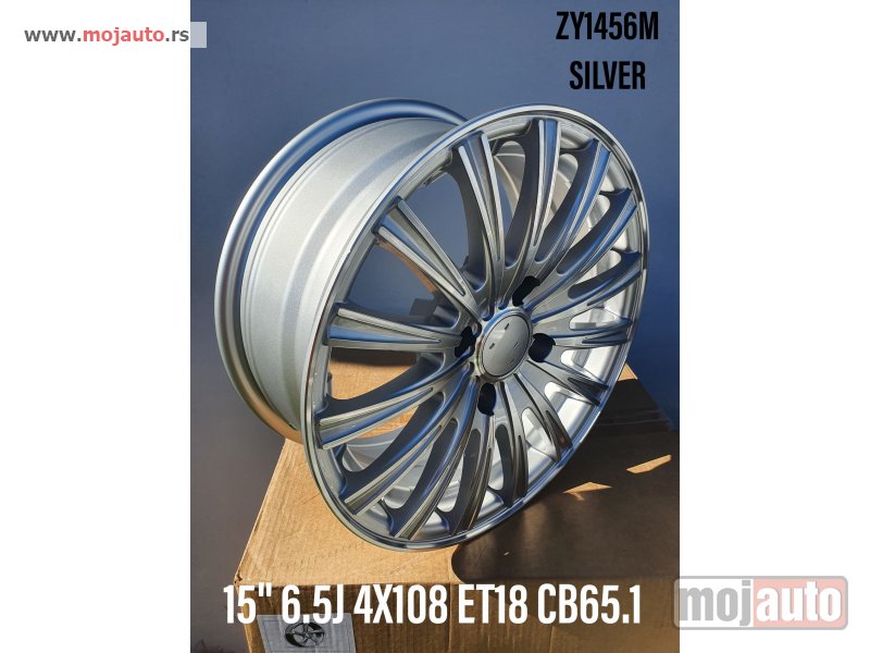 Glavna slika -  15 ALUFELNE 4X108/6,5JOTA/ET18/CB 65,1.  MODEL BROJ:ZY 1456M SILVER.  ODGOVARA ZA:PEZO,CITROEN. - MojAuto