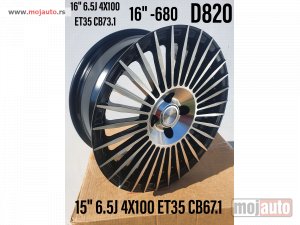 NOVI: delovi  15 ALUFLENE 4X100/6,5JOTA/ET35/CB 67,1.  MODEL BROJ:D820.  ODGOVARA ZA:VW,SEAT,RENO,TOYOTU.