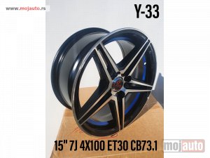 NOVI: delovi  15 ALUFELNE 4X100/7JOTAET30/CB 73,1.  MODEL BROJ:Y33  ODGOVARA ZA:VW,SEAT,RENO,TOYOTU.