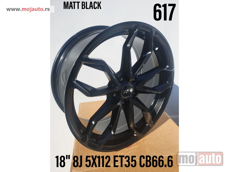 Glavna slika -  18 alufelne black 5x112/8jota/et35/cb 66,6.  model broj:617.  cena:54000 rsd/set. - MojAuto