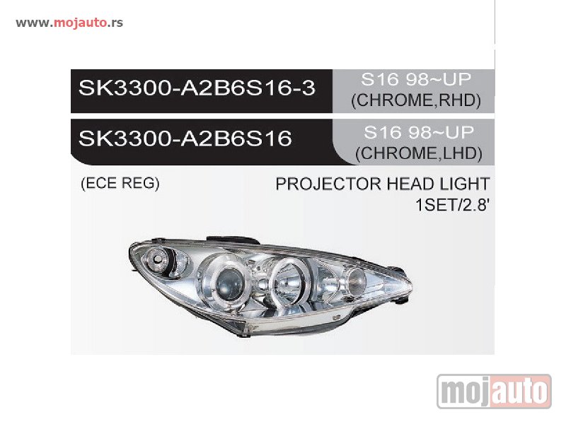 Glavna slika -  Angel Eye farovi PEUGEOT 206 hrom 98-UP - MojAuto
