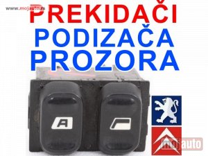 Glavna slika - Prekidač Podizača Prozora Peugeot 206 306 406 607 807 106 205 309 Partner 405 605 - MojAuto