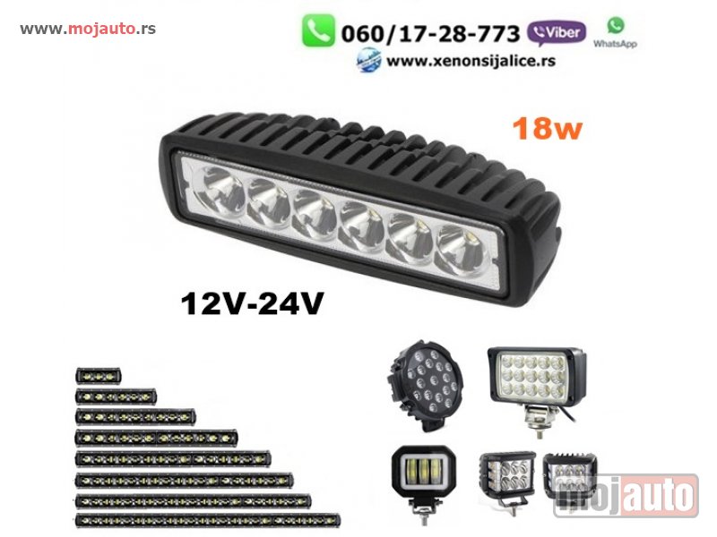 Glavna slika -  LED FAR 18CM X 5CM 18W RADNI FAR WORKING LIGHT RADNO SVETLO DZIP KVAD PROGRAM - MojAuto