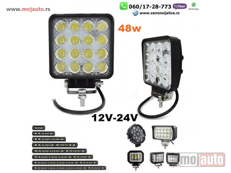 Glavna slika -  LED FAR 11CM X 11CM 48W RADNI FAR WORKING LIGHT RADNO SVETLO DZIP KVAD PROGRAM - MojAuto