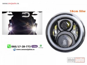 NOVI: delovi  LED FAR ZA MOTORE UNIVERZALNI LED MOTO FAR 18CM 50W