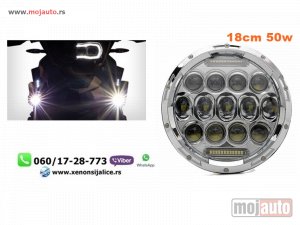 NOVI: delovi  LED FAR ZA MOTORE UNIVERZALNI LED MOTO FAR 18CM 50W