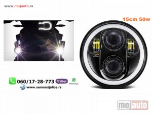 NOVI: delovi  LED FAR ZA MOTORE UNIVERZALNI LED MOTO FAR 15CM 50W