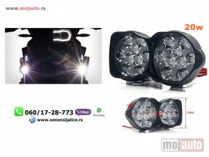 NOVI: delovi  UNIVERZALNI LED FAR ZA MOTORE 20W LED MOTO FAR 14CM X 7CM