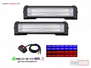 Glavna slika - Led blinkeri 16cm x 4cm crveno plavi - MojAuto