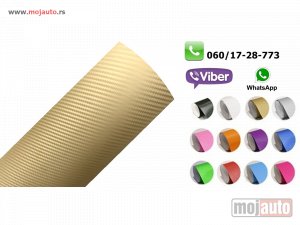 Glavna slika - Karbon 3d folija zlatna - MojAuto