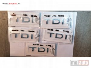 Glavna slika -  Audi Oznaka TDI za gepek/3m. Visina slova:2,2 cm. - MojAuto