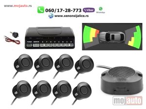 Glavna slika - Parking senzori android set crni video prikaz na multimediji za napred i pozadi - MojAuto