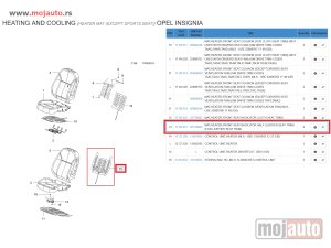 Glavna slika - Grejač sedišta za Opel Insignia A, OEM 22776693 1748021 - MojAuto