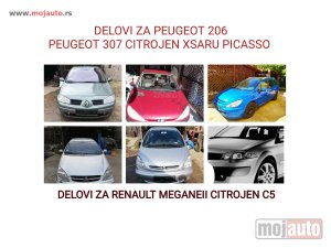  Delovi za Peugeot 206, Peugeot 307, Renault Megane II, Citrojen Xsara Picasso, Citrojen C5