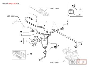 NOVI: delovi  Fiat Multipla 1.9JTD Kuciste Filtera Nafte 02-10, NOVO