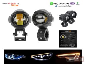 NOVI: delovi  Led far za motore led moto far 30w 7cm x 6cm