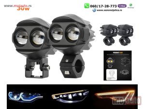 NOVI: delovi  Led far za motore led moto far univerzalni 30w 8cm x 7cm