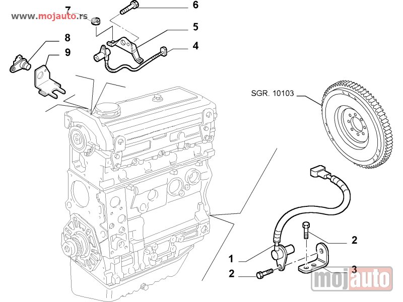 Glavna slika -  Fiat Ducato 2.8JTD Senzor Radilice Gornji 94-06,NOVO - MojAuto