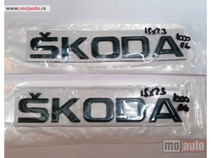 Glavna slika - Škoda natpis oznaka crna/3m samolepljiva. - MojAuto