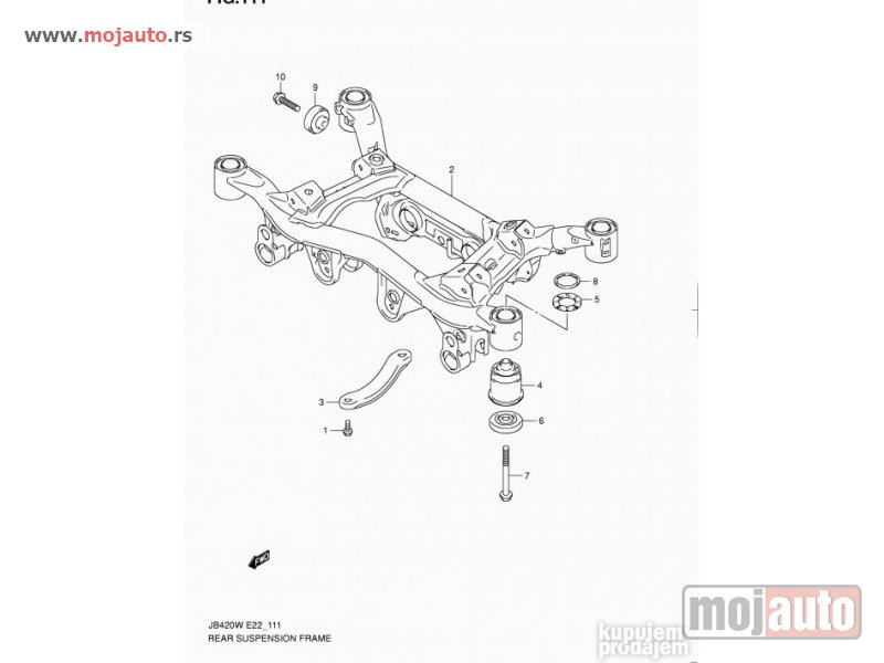 Glavna slika -  Suzuki Grand Vitara II Silen Blok Zadnjeg Trapa 05-15, NOVO - MojAuto