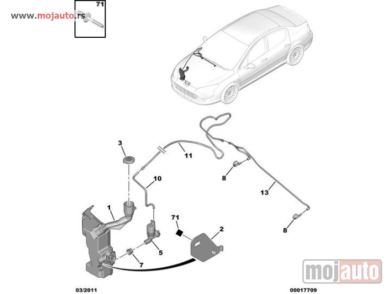 Glavna slika -  Pezo 407 Crevo Prskalice Sofersajbne 04-10, NOVO - MojAuto