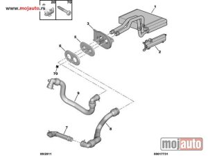 Glavna slika - Pezo 407 2.0HDI Crevo Hladnjaka Kabine Desno 04-10,NOVO - MojAuto