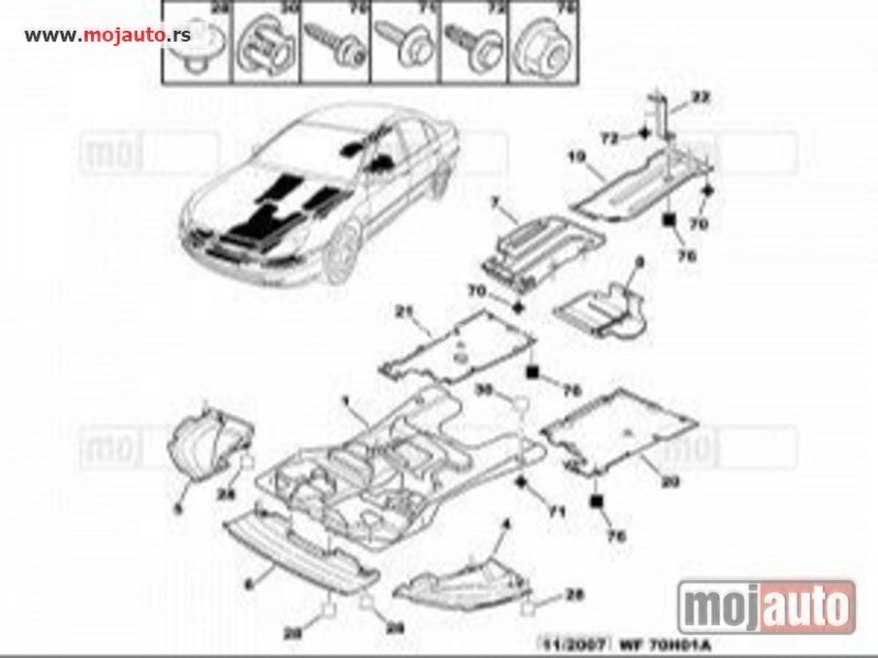 Glavna slika -  Pezo 607 Zastita Ispod Branika Sus Pleh 00-07, NOVO - MojAuto