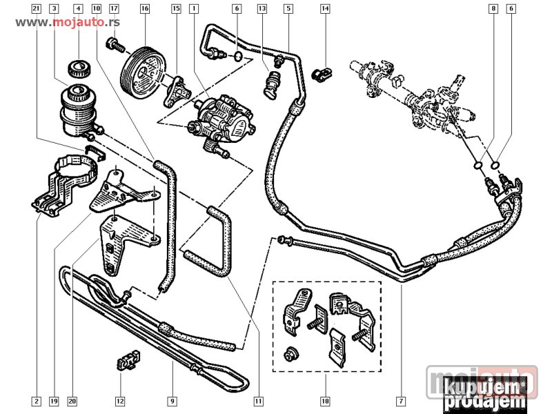 Glavna slika -  Reno Scenic I 1.8B/2.0B Remenica Servo Pumpe 99-03, NOVO - MojAuto
