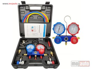 Glavna slika - Set alata za punjenje klime - manometri creva ventili NOV - MojAuto