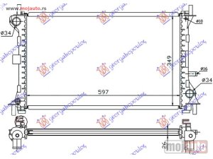 Glavna slika - HLADNJAK MOTORA 2.0i 16V 1.8 TDCi (+/-AC) (597x349) Ford focus 98-04 -dostupno - MojAuto