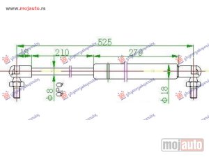 Glavna slika - AMORTIZER GEPEK VRATA KARAVAN 02- (527L-450N) Ford focus 98-04 -dostupno - MojAuto