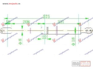 NOVI: delovi  AMORTIZER GEPEK VRATA (577L-530N) Hyundai accent h/b 99-02 -dostupno