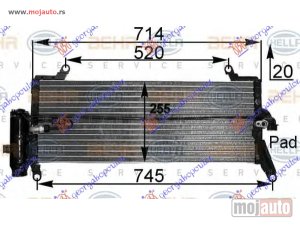NOVI: delovi  HLADNJAK KLIME 1.1i/1.2i 8V/1.4i 16V (714x255) Lancia y 96-03 -dostupno