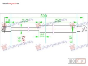 Glavna slika - AMORTIZER GEPEK VRATA (500L-450N) Seat leon 99-05 -dostupno - MojAuto