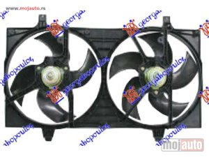 NOVI: delovi  VENTILATOR (DUPLI) KOMPLET (BENZIN) (445mm) (OTVORI GORE) Nissan almera (n16) h/b 00-06 -dostupno