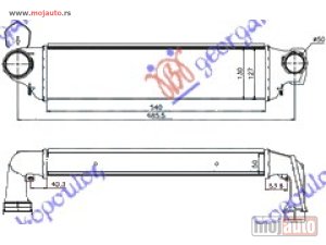 NOVI: delovi  HLADNJAK INTERKULERA 2.0 TD 01-03 (54x130x50) (50-62) Bmw series 3 (e46) sdn 02-05 -dostupno