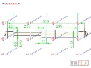 NOVI: delovi  AMORTIZER GEPEK VRATA (540L-385N) Nissan almera (n16) l/b 00-06 -dostupno