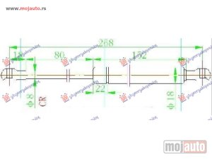 NOVI: delovi  AMORTIZER GEPEK VRATA (SEDAN) (268L-510N) Nissan primera (p12) 02-08 -dostupno